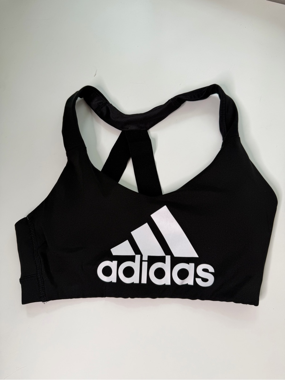 Adidas black sports bra logo women’s size XS